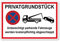Privatgrundstück Schild unberechtigte parkende Fahrzeuge werden kostenpflichtig abgeschleppt 20 x 30 cm aus stabiler PVC Hartschaumplatte 3mm mit UV-Schutz von STROBO