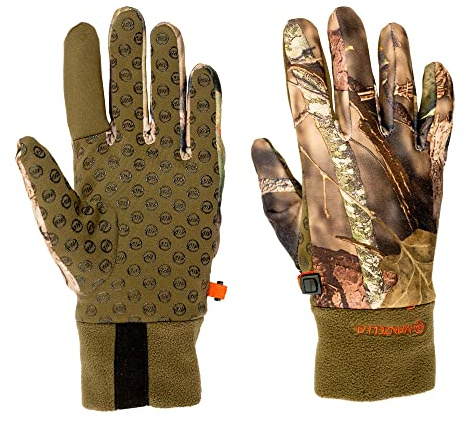 Manzella Mens Ranger Lightweight Fleece Cold Weather Form-fitting Hunting Gloves, Break-up Country, Medium-Large US
