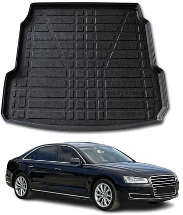 OMAC Kofferraumwanne Laderaumwanne kompatibel mit Audi A8 D4 2009-2018 Gummi TPE Schwarz