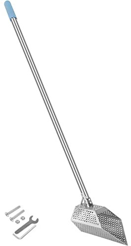 VEVOR Pala de Arena para Detección de Metales 15 x 25 cm Detector de Metales de Acero Inoxidable Agujero 10 mm Pala para Arena con Detector de Metales para Recoger y Cribar Pequeñas Cosas Valiosas