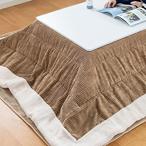 Kotatsu Heizungsfuton -Set Heizungstisch Tatami Kotatsu Tisch Kaffeetische Heizung Japanischer Wohnzimmertisch Center Tisch MDF (Color : Brown, S : 75 * 75 * 40cm)