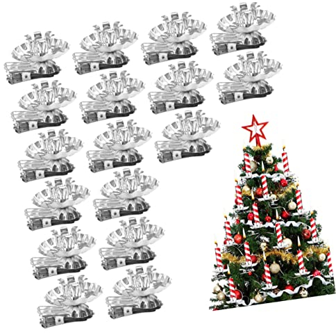 ORFOFE Kerzenklammern Aus Metall 36 Stück Weihnachtsbaum-kerzenhalter-klammern Miniatur-klammern Für Teelichter Silberfarben Für Weihnachtsdekoration