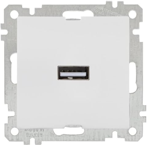 Mutlusan Candela 1 fach USB Steckdose mit Ladefunktion/Ladesteckdose · Einbau/Unterputz/Wandeinbau/UP · Weiß
