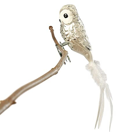 Birds of Glass® Uccello di vetro con piuma naturale, decorazione in vetro, prodotto in Germania, uccello decorativo con clip, uccello di vetro, vero albero di Natale di Lauscha, per interni