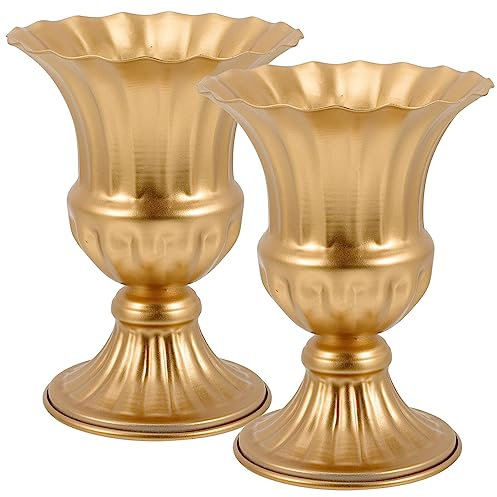 VANZACK 2 Piezas Jarrón Conmemorativo De Lápida Macetero De Urna De Metal Jarrones De Cementerio con Pinchos Contenedor De Flores Macetas De Boda Jarrón De Tumba Adornos Planchar Comedor