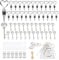 CUSWARE Lot de 24 clés décapsuleurs et bouchons de vin, décapsuleur, porte-clés, sac transparent, étiquettes cadeaux, anniversaire, tire-bouchon de bière, argent