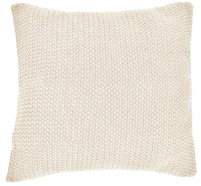 nielsen HOME Kissen Kian 50x50 cm in Creme Weiß aus 100% Baumwolle fein gestrickt inkl. Füllkissen