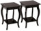 LIFEZEAL Nachttisch 2er Set, Beistelltisch Holz, Wohnzimmertisch mit 2 Ebenen, Niedriger Sofatisch für Schlafzimmer, Wohnzimmer, 40 x 40 x 60 cm (Braun 2er Set)