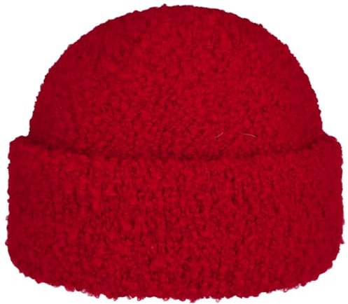 Gebeana Uni Boucle Umschlagmütze Damenmütze Wintermütze Damen - Made in Germany mit Umschlag, Umschlag Winter Herbst-Winter