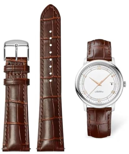 AIYIRUO Uhrenarmband Leder Krokodilmuster Echtes Leder Weich und Langlebig Armband Ersatz-Watch Armband mit Edelstahl Metall Silber Gold Schließe für Herren Damen (12mm-24mm)