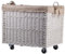 e-wicker24 Alles aus Weide Aufbewahrungskiste aus Weidengeflecht, rechteckiger Wäschekorb aus Weide, mit Rollen und Futter aus Jute-Stoff