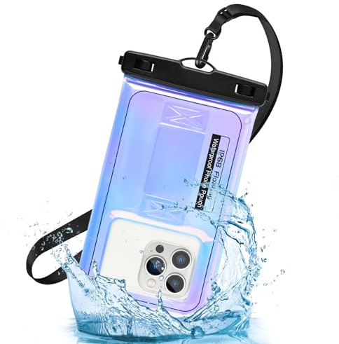 MR.LUYU wasserdichte Handyhülle, IPX8 Schwimmend Wasserfeste Handytasche Unterwasser Handyhülle Waterproof Phone Case für iPhone 15 Pro Max 14 Pro 13, Samsung S24 S23, Huawei, Xiaomi, bis zu 6,7 Zoll