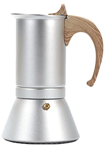 OQHAIR Caffettiera Moka in Stile Italiano in Alluminio per cappuccini, Adatta per l'uso su fornelli a Gas elettrici e da Campeggio, 300 ml