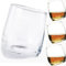 noTrash2003 4 Whisky Glasses with Crooked Base Rocking Glass Rum Bourbon Scotch Whiskey Cognac Gin Old Fashioned Tumbler without Stem Gifts 320 ml, 100-6073