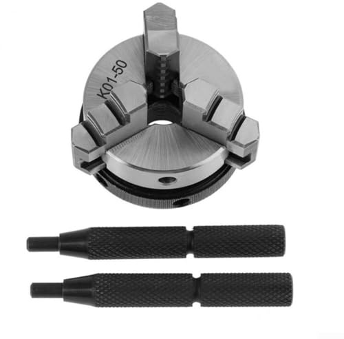 Manuelles Dreibackenfutter, CNC-kompatibel, Dreibackenfutter für Drehmaschine, 50 mm Durchmesser, M14-Gewinde, Präzisions-Spannung