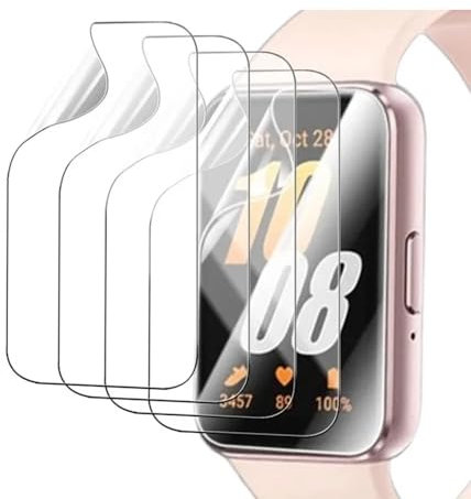 Película de hidrogel 5pcs para Samsung Galaxy Fit 3 R390 40mm Fit3 Smart Watch Protector de pantalla Transparente TPU Sensible al tacto, de alta definición