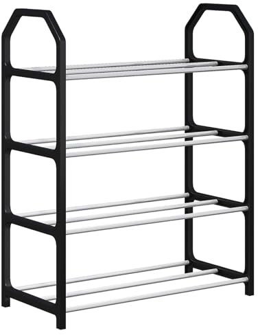 Organizador de zapateros - Zapatero con Escalera, Estante de Almacenamiento para Puerta | Estante Vertical para Zapatos con 4 Niveles, estantes Verticales Independientes, Organizador Resistente para