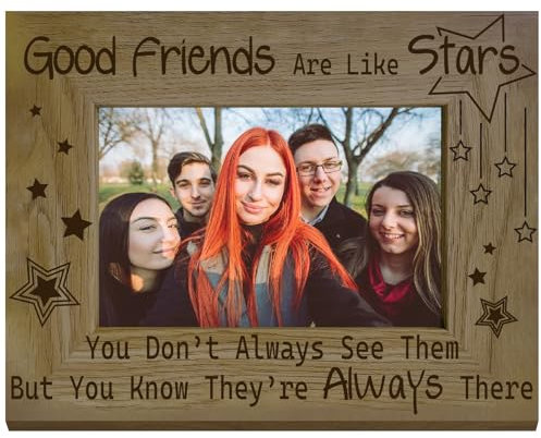 CREATCABIN Bilderrahmen Für Freunde Holz Fotorahmen Anzeige von Bildern 4x6 Wandmontage Druck Posterrahmen Ständer Für Beste Freundin Freundschaftsgeschenk Wandbehang Galerie Tischdekoration 15x20cm