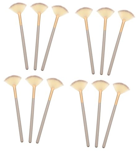 PAMINGONO 12pièces Pinceaux De Maquillage Éventail Pour Masque Facial De Outils Application Douce Et Cosmétiques