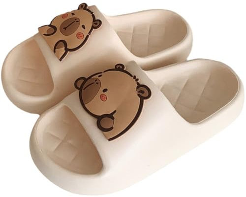 Keuyeo Zapatillas para Mujer, Lindas Zapatillas De Capibara, Sandalias para Mujer, Zapatillas Divertidas, Zapatillas De Ducha Antideslizantes, Toboganes De Casa para Interiores Y Exteriores