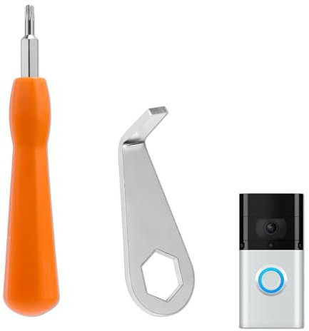 2pcs Video Doorbell Key Replacement Tool, Stainless Steel Doorbell Key Tool Video Ring Door Bell Removal Key Doorbell Screwdriver Accessories Compatible with Battery Doorbell (2024 Release)