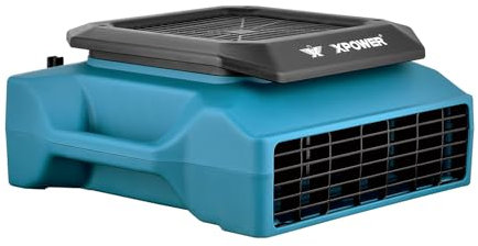 XPower Low Profile Air Mover Floor Fan Carpet Dryer Blower with Power Outlets for Water Damage Restoration Commercial Cleaning and Plumbing Use (PL-700A)