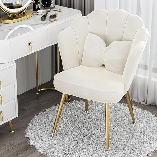 DGPBD Schminktisch Mit Beleuchtung Und Stuhl, Gepolsterter Hocker Und Make-up-Organizer Kosmetiktisch Für Damen Und Mädchen, Kleiner schminktisch (Hocker (weiß))
