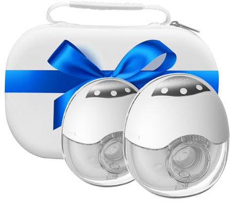 Breast Pump Hands Free Wearable Portable Electric Breast Pump with 4 Modes & 12 Levels, Rechargeable & Smart Display Double Breastfeeding Pump, 24/21/19mm Flange, 2 Pack