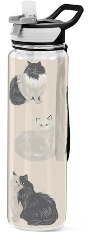 KLL Funny Norwegian - Botella de agua de plástico Tritan personalizada con pajita desmontable para fitness, 32 onzas