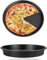 Telituny 9 Inch Nonstick Pizza Pan,Carbon Steel Round Baking Pan，for Pizza Pies Cakes Bread Heavy Duty Baking Tray for Oven, Microwave Commercial Home Kitchen Use (Black)