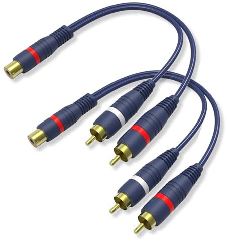 NOOYNOEO RCA Splitter Cable, rca cables 1 Male Plug to 2 Female Socket Connectors for Subwoofer, MP3,Tablets,Speakers, Home Theater, HDTV and More(2Pcs 25cm)