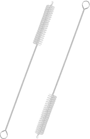 304 Stainless Steel Nylon Bristles Straw Cleaner Brush | 304 Stainless Steel Handle with Soft Nylon Bristles, Cleans Glass Silicone Straws & Hummingbird Feeders