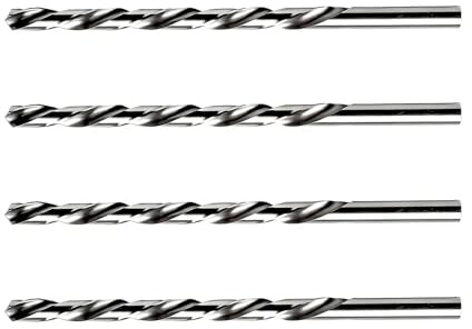 4 Pack 6.2mm HSS Hole Saw Arbor Pilot Drill Bits 100mm Straight Shank | Spiral flute for smooth chip ejection,heat & wear resistant,works on wood metal plastic,for joinery plumbing & renovation