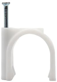 Cable Clips, Steel Nail Cable Clips 12-25mm White Pack of 100(22mm)