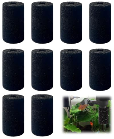 Quesuc 10 Pezzi Spugna Prefiltro Per Acquario Spugna Filtro Copertura Protettiva Spugna Per Pesci Piccoli Gamberetti Acquario Nero Ca. 6C