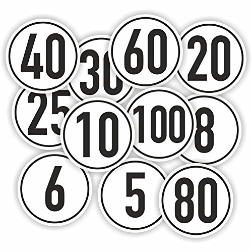Geschwindigkeitsaufkleber / Weiß / Bus / Auto / Anhänger / Ø 10cm (10Km/h)