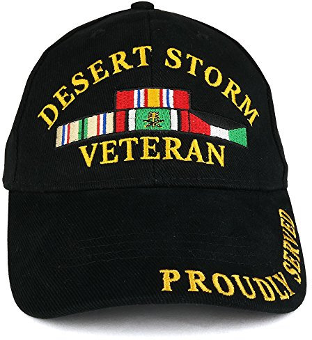 Armycrew Baseballkappe, Motiv: Wüste Storm War Veteranen, bestickt, strukturiert - Schwarz - Einheitsgröße