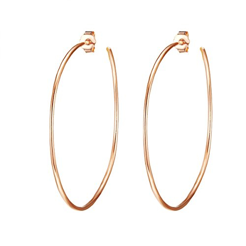 Glanzstücke München Damen-Ohrcreolen Sterling Silber rosévergoldet - Creole 50 mm rose-gold Ohr-Schmuck Rose-Ohrringe