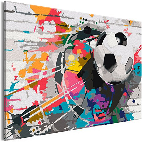 murando - Malen nach Zahlen Fussball 50x40 cm Malset mit Holzrahmen auf Leinwand für Erwachsene Kinder Gemälde Handgemalt Kit DIY Geschenk Dekoration n-A-0558-d-a