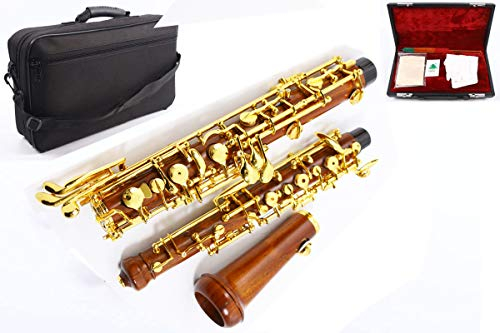 Yinfente Professionelle Oboe C Schlüssel links F Resonanz halbautomatisch Palisander Oboenkoffer + Oboenteile Holz (Palisander)