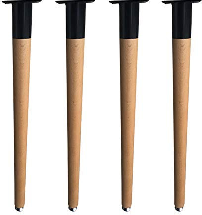 Furniture legs Holz Tischbein/Möbelfüße, 4er-Set, Büromöbel Halter, Esstisch für Küche Couchtisch Stuhl Bein, 73 cm Höhe