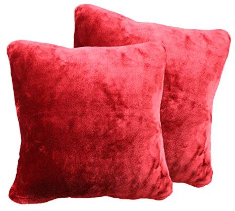 2er Pack Kuschelkissen Premium Cashmere Feeling Kissen 50x50 cm Flauschiges Sofakissen (rot)