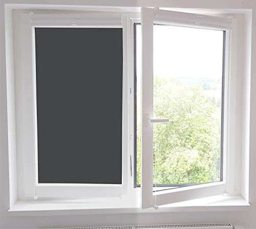 timalo® Blickdichte Verdunkelungsfolie Selbstklebende Fensterfolie Sichtschutzfolie Klebefolie Sonnenschutzfolie dunkle Folie Fenster UV-Schutz | Wunschlänge | (anthrazit, 93x200cm)