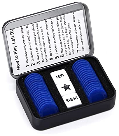 Bilywey Würfelspiel-Set mit 3 Würfeln und 36 blauen Chips (blau)