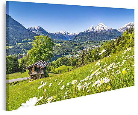 islandburner Bild auf Leinwand Schöne Berglandschaft In Den Bayerischen Alpen Berchtesgaden Und Watzmann Bilder Wandbilder Poster