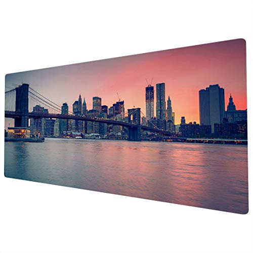 Large Mouse Mat | XXL Mouse Pad | Extended Mouse Pad | Desk Mat Large | Large Mouse Mat Gaming | Full Desk Mouse Mat | Gaming Mouse Pad Large | 900 x 400 Mouse Mat | Retro New York Sunset Cool