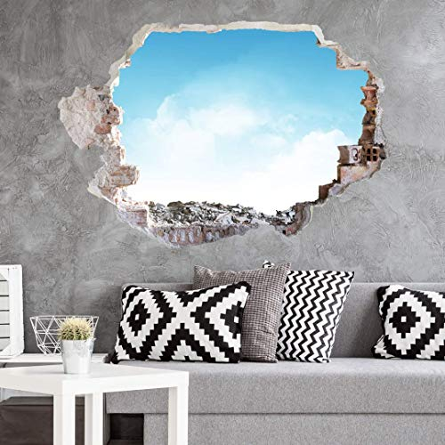 Sommer Klebefolie für die Wand 3D Wandtattoo Himmel Tapete selbstklebend Wolken Klebebild 120x82cm