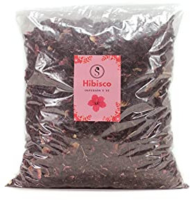 Flor de Jamaica, 1 kg Hibisco Premium calidad extra en estado natural para infusion fria de té detox, Hibiscus que ayuda a la dieta de manera segura, eficaz y natural (1000g)