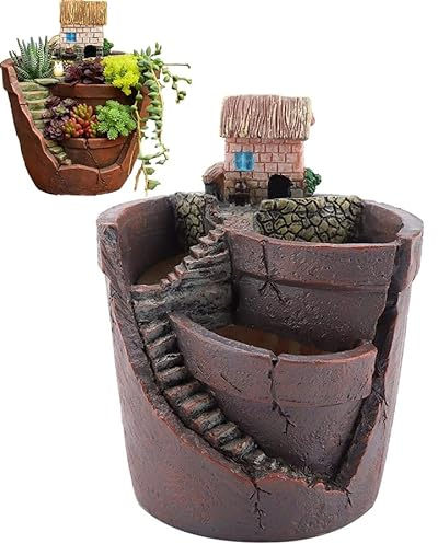 Vaso da giardino fatato, vaso di fiori in resina di cactus di design per la casa Vaso per piante grasse da giardino Vaso per piante grasse fai da te per la decorazione del desktop di casa