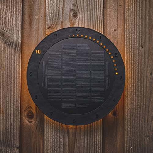 Proventa® SunLight Design LED-Wandleuchte mit Uhr IP65 mit Backlight warmweiss